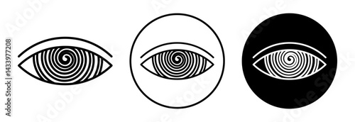 Hypnotic icons. minimal vector symbol