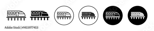 Monorail icons. minimal vector symbol