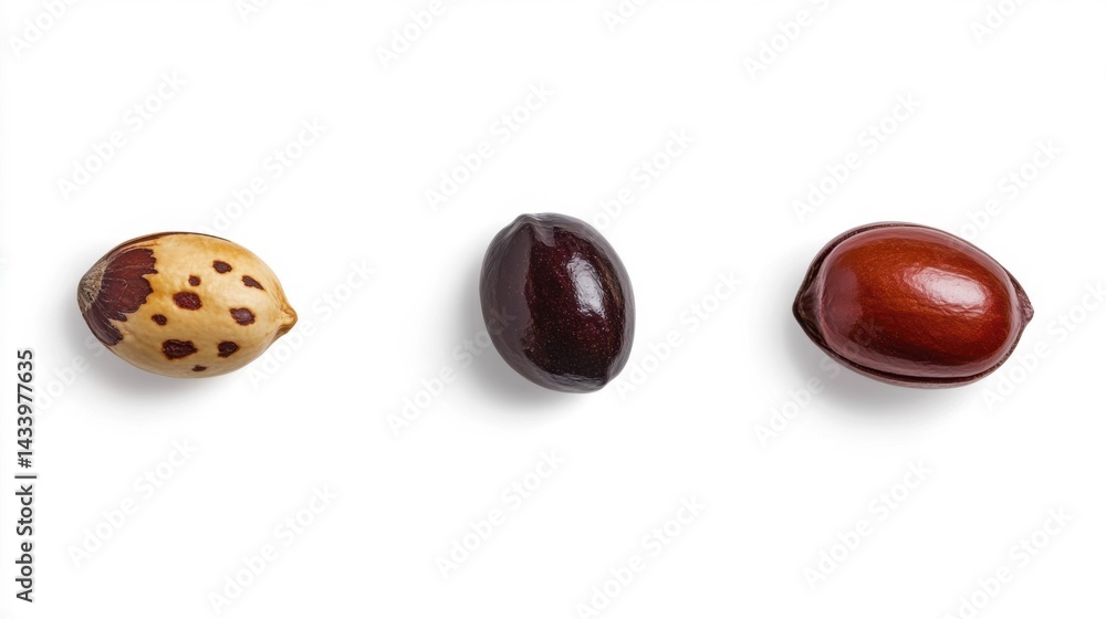 Various nuts isolated on white background. Generative AI