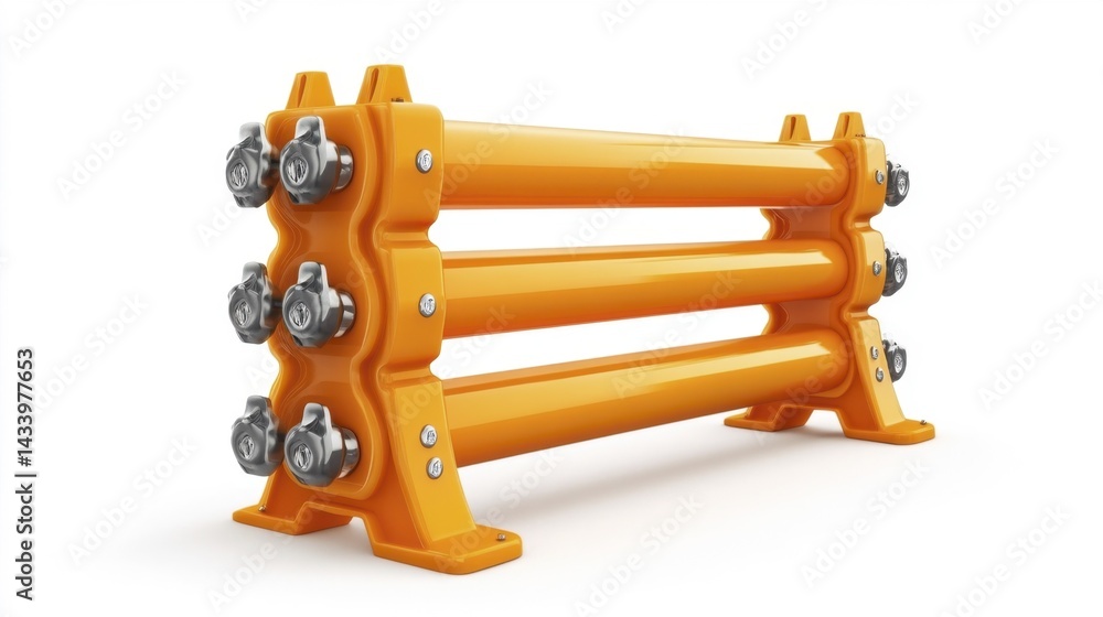 Safety barriers isolated on white background. Generative AI