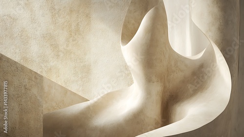 Beige Abstract Forms with Interior Design.
