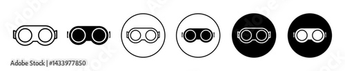 Ski goggles icons. minimal vector symbol