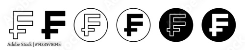 Swiss franc currency icons. minimal vector symbol
