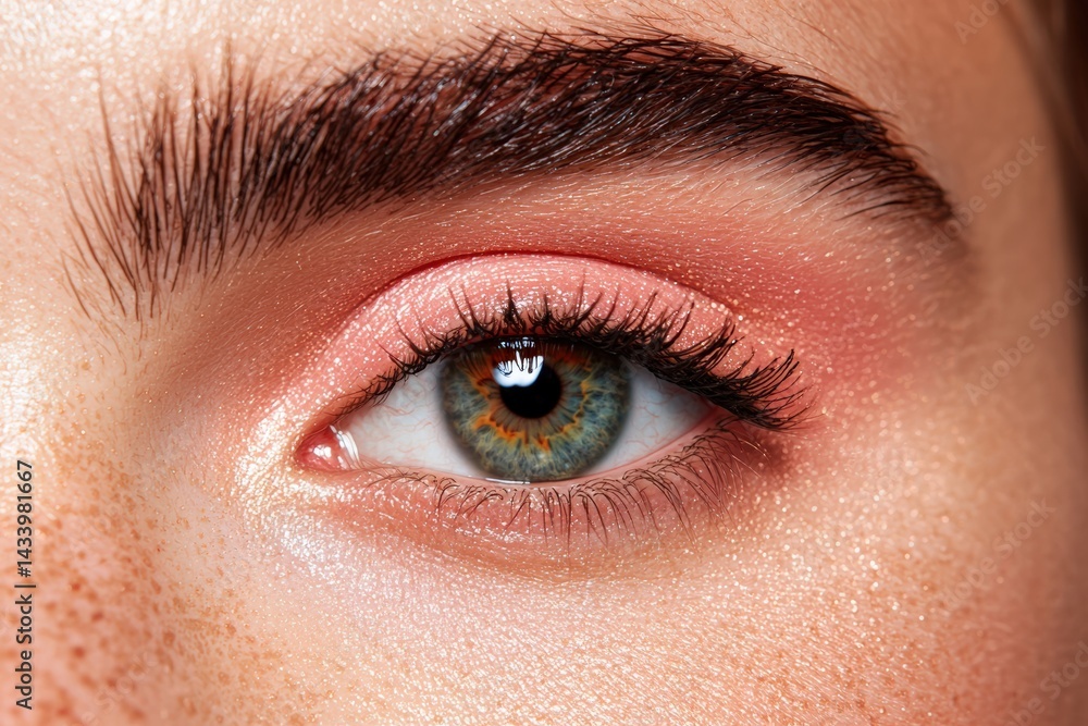 Fototapeta premium Close-up of eye showing perfect makeup and skin texture