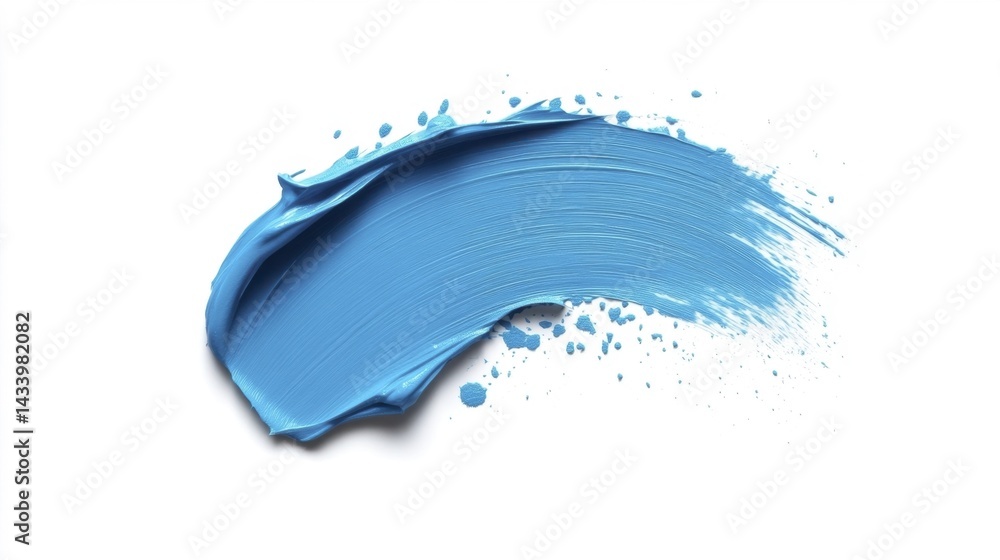 Soft Blue Brush Stroke Isolated on White Background. Generative AI