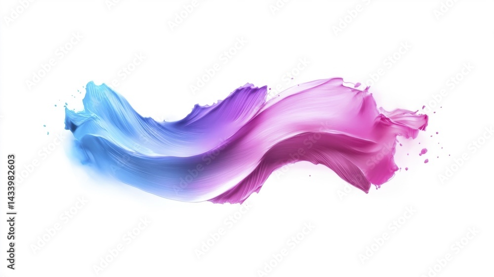 Colorful brush stroke glacier paint isolated on white background. Generative AI