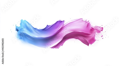 Obraz na płótnie Colorful brush stroke glacier paint isolated on white background. Generative AI w salonie