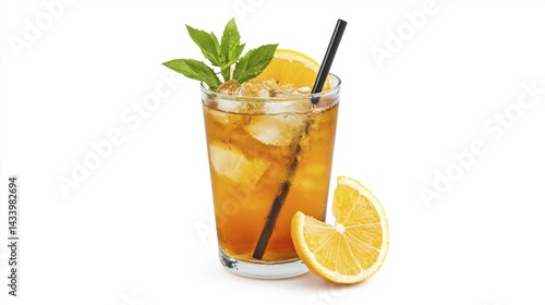 Obraz na płótnie Refreshing Long Island Iced Tea with Lemon and Mint. Generative AI w salonie