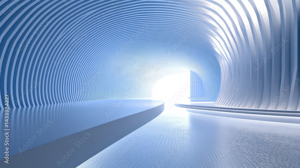 Naklejka premium Abstract Futuristic Tunnel Interior Design