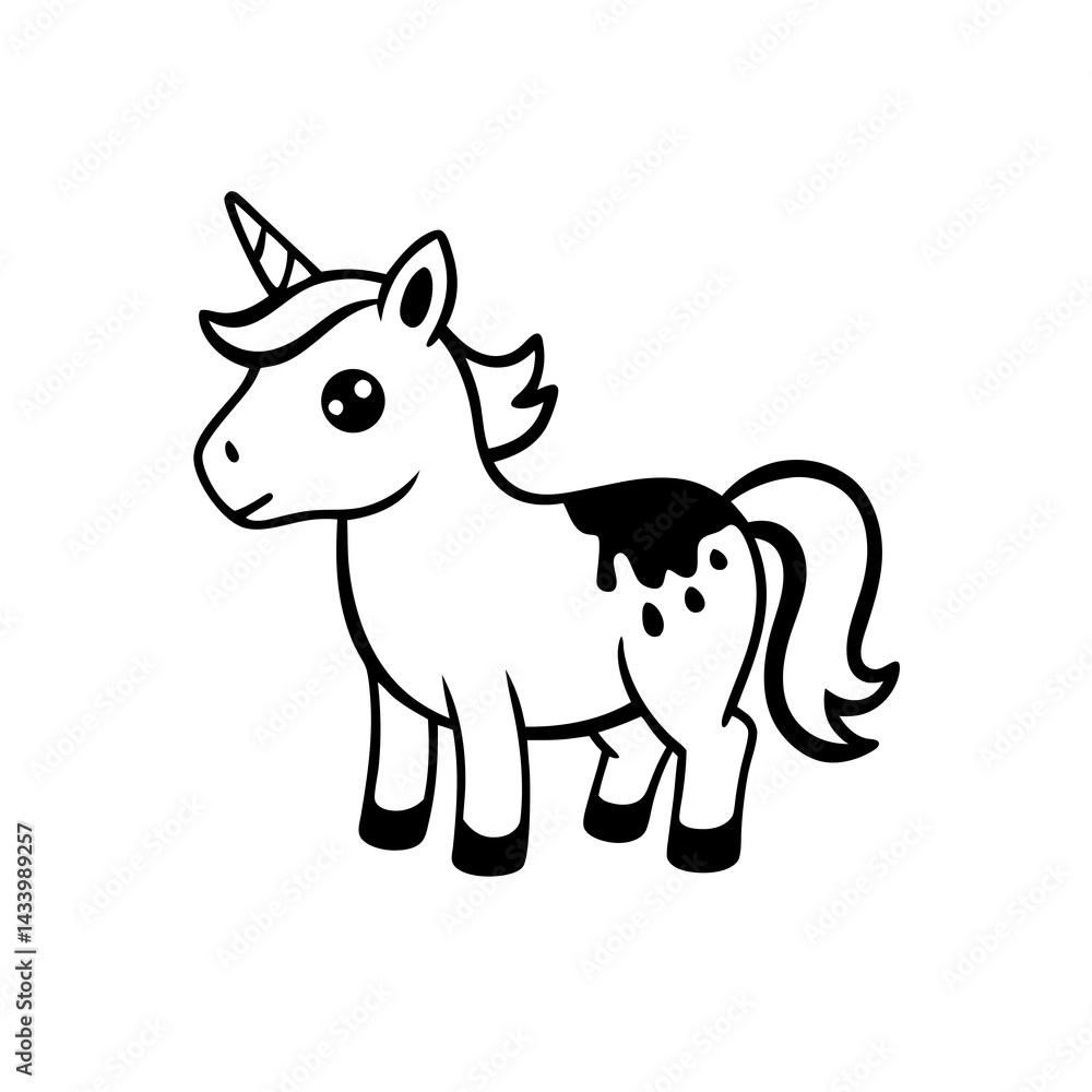 Fototapeta premium unicorn with bold outlines