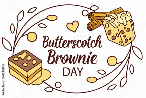 NATIONAL BUTTERSCOTCH BROWNIE DAY vector illustration