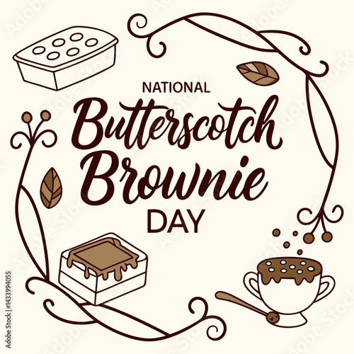 NATIONAL BUTTERSCOTCH BROWNIE DAY vector illustration