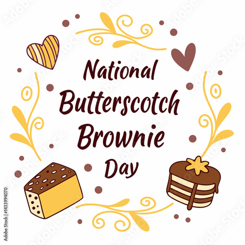 NATIONAL BUTTERSCOTCH BROWNIE DAY vector illustration