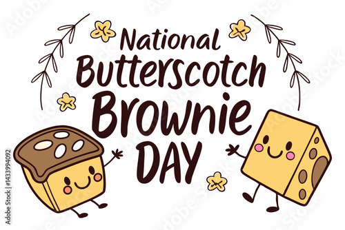 NATIONAL BUTTERSCOTCH BROWNIE DAY vector illustration
