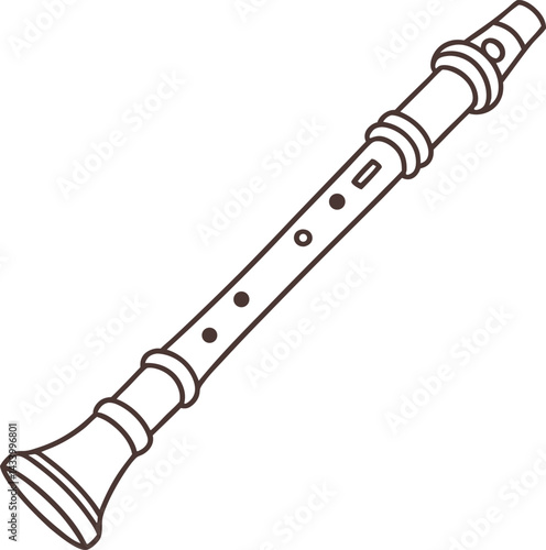 wooden flute isolated on white