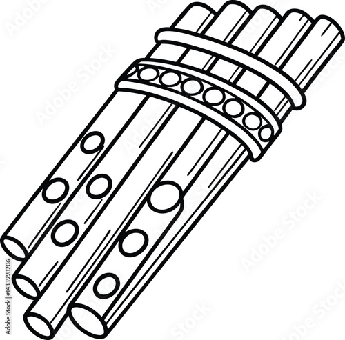 wooden flute isolated on white