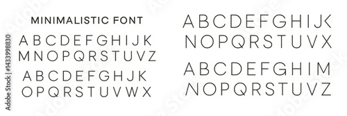 Minimalistic font styles showcasing uppercase letters on a plain background for design inspiration