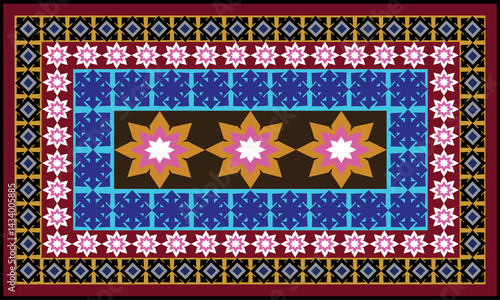 seamless pattern with flowers for carpet, wallpaper, clothing.