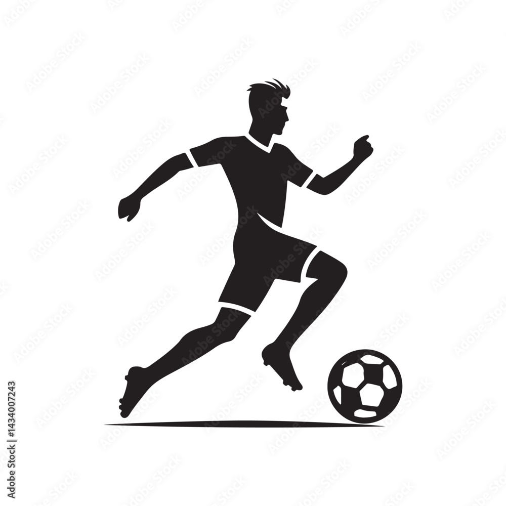Obraz premium soccer vector silhouette clip art logo design illustration