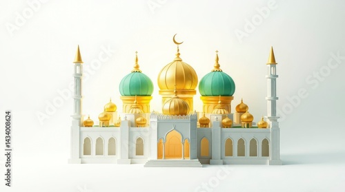 Wallpaper Mural Mosque Building Structure with Golden Domes and Crescent Moon Torontodigital.ca