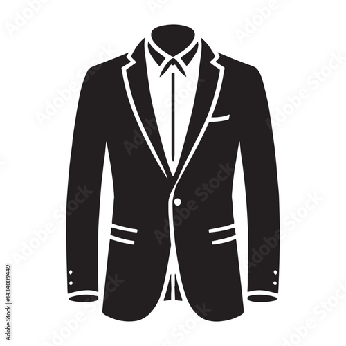 Casual Blazer silhouette, effortless style with smart appeal – Blazer illustration – Minimalist Blazer vector – Men’s dress silhouette

