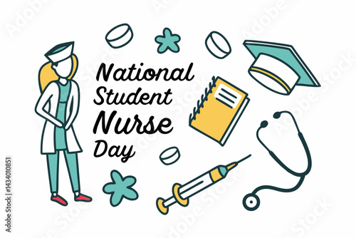 NATIONAL STUDENT NURSE DAY vector illustration