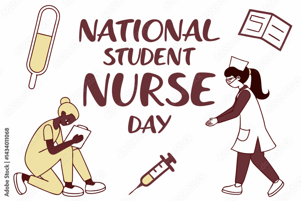 Obraz premium NATIONAL STUDENT NURSE DAY vector illustration