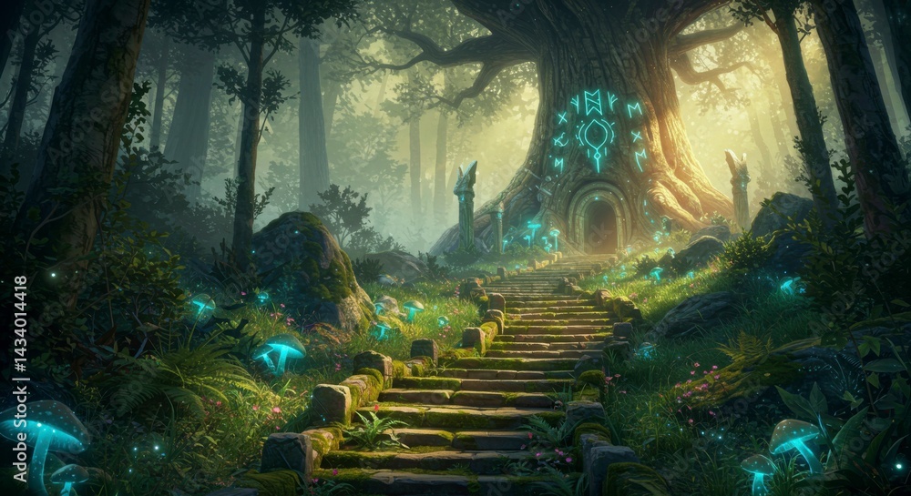 Obraz premium Mystical forest pathway