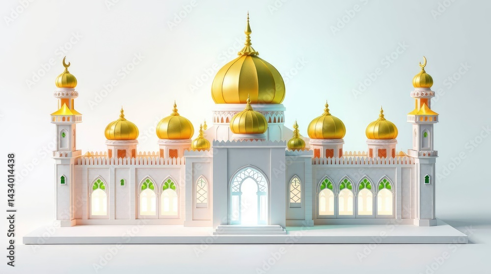custom made wallpaper toronto digitalDetailed Building Model with Golden Domes and Light