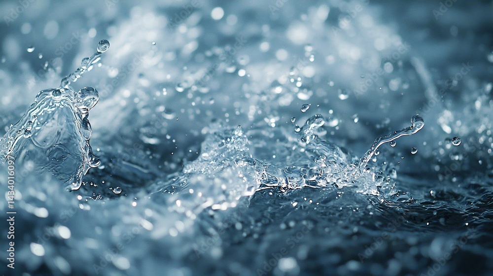 Ocean water splashing, close-up view. Background blurred. Use website, background Ocean water splashing, close-up view. Background blurred. Use website, background