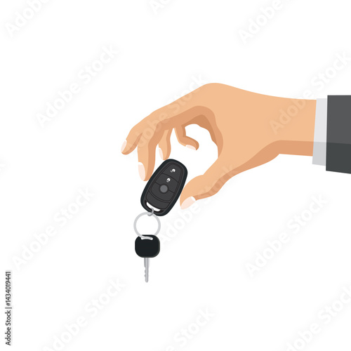 hand holding car key vector illustration design
