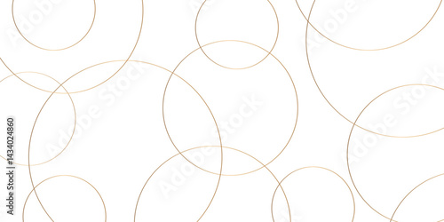 Abstract background golden circle stock line background. abstract artistic of geometric background Gold circles abstract seamless vector pattern. Minimal style white website banner, decoration Vector.