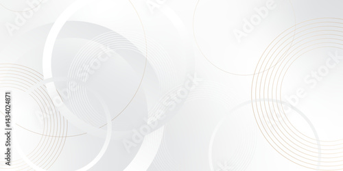 Abstract background with circle white abstract geometric background with soft light white paper circles in design .Gray abstract. Modern design background for report and project presentation template.