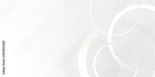 Abstract background with circle white abstract geometric background with soft light white paper circles in design .Gray abstract. Modern design background for report and project presentation template.