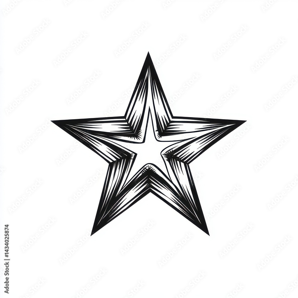Obraz premium Elegant thin line star for clipart, modern and clean symbol