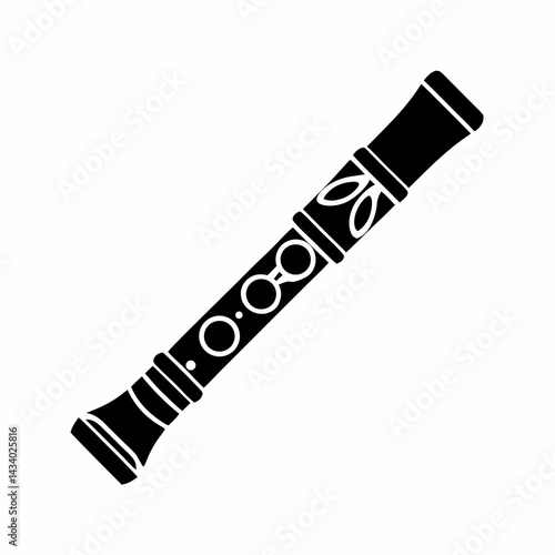 creative Silhouette  Japanese bamboo flute Icon Vector Illustration 