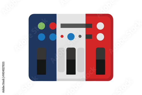 Digital audio effects unit in the colors of the French flag