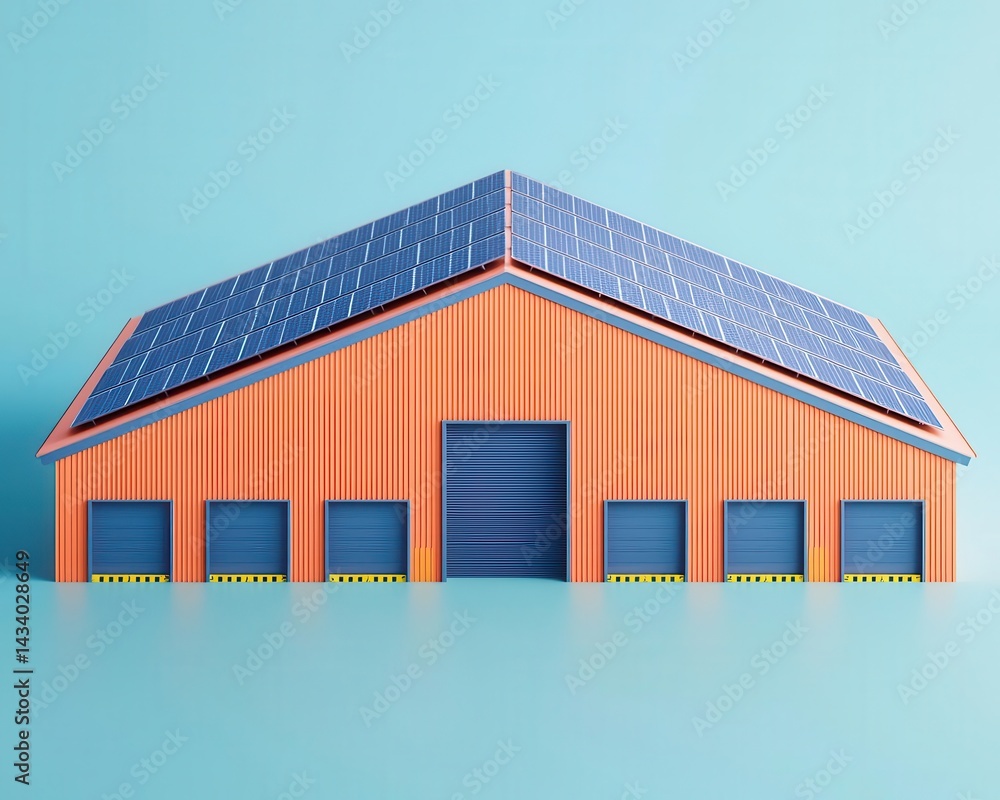 Solarpowered distribution hub with automated operations, Industrial Real Estate Warehouses Sustainable Architecture, renewable energy logistics Solarpowered distribution hub with automated operations, Industrial Real Estate Warehouses Sustainable Architecture, renewable energy logistics