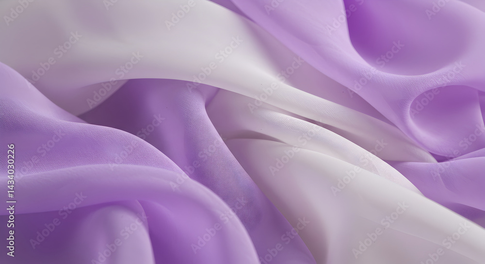 Obraz premium Soft Woven Fabric Flowing with Lavender and Pale Shades Forms Abstract