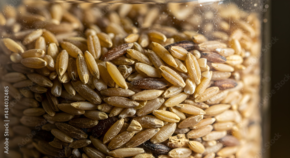 Obraz premium Close Up View Of Healthy Rye Grain For Natural Food Concepts