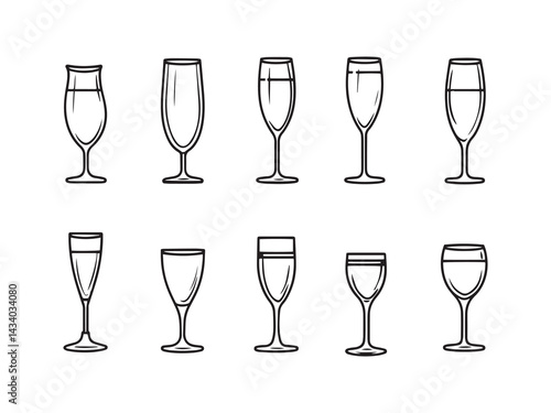 Personalized Champagne Flute line art design