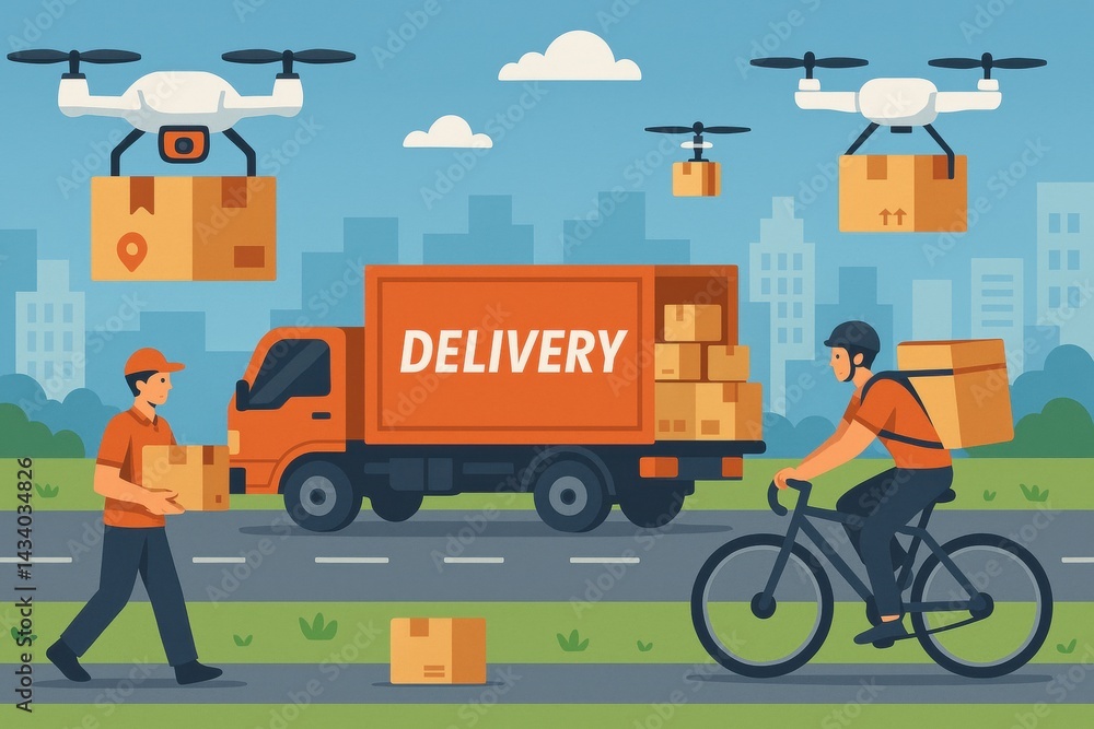 Dynamic Delivery Methods: Drones, Trucks, and Cyclists for Efficient Urban Logistics