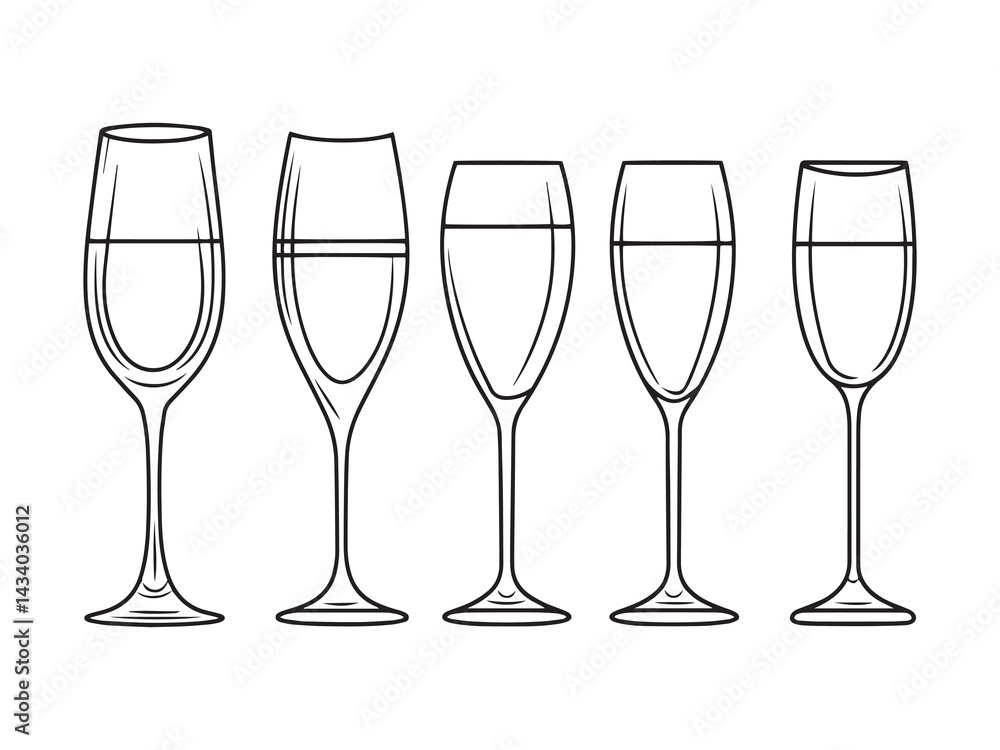 Personalized Champagne Flute line art image Personalized Champagne Flute line art image