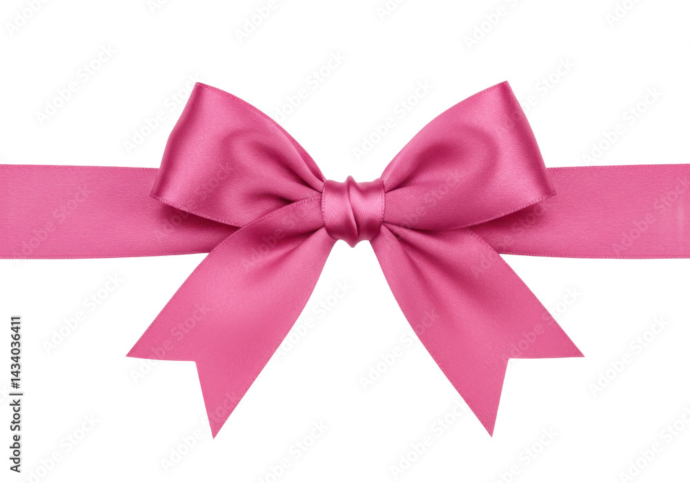 Pink ribbon bow decoration element isolated on transparent background Pink ribbon bow decoration element isolated on transparent background