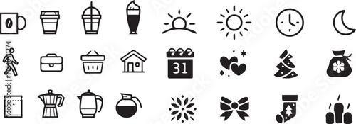 Drinking Coffee, Daily Routine, Invitation to Hang Out – Vector Set for Social Media, Marketing & Cafe editable vector 