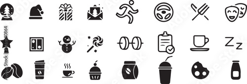 Drinking Coffee, Daily Routine, Invitation to Hang Out – Vector Set for Social Media, Marketing & Cafe editable vector 
