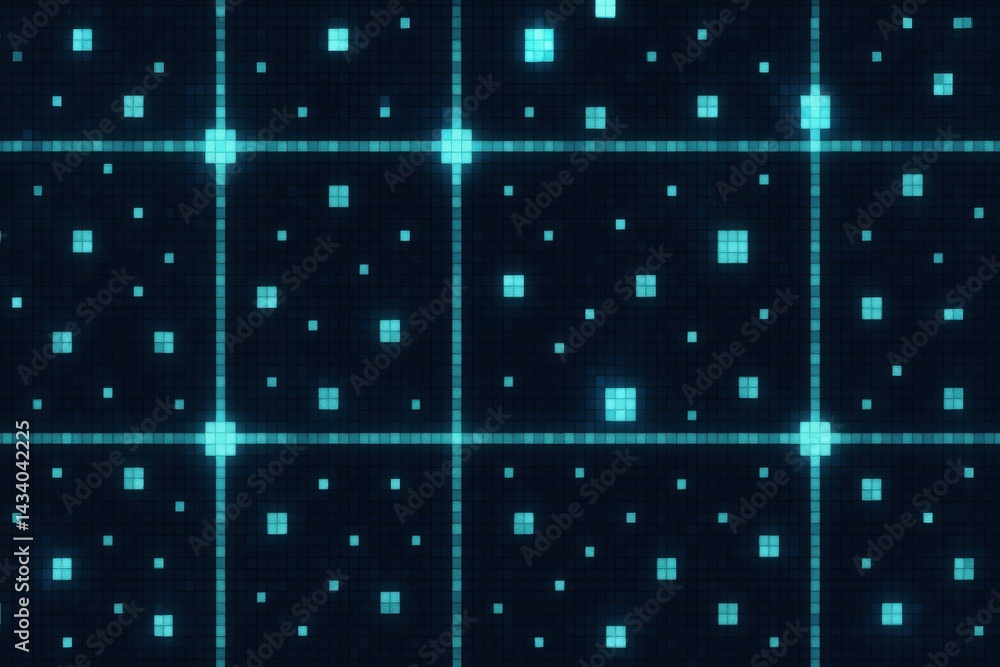 High Fidelity Pixel Tech Pattern for Digital Design and Graphic Composition