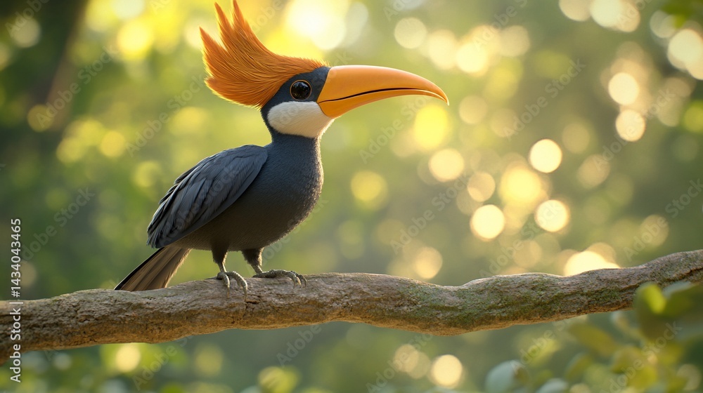 Obraz premium Cute bird perched on a branch