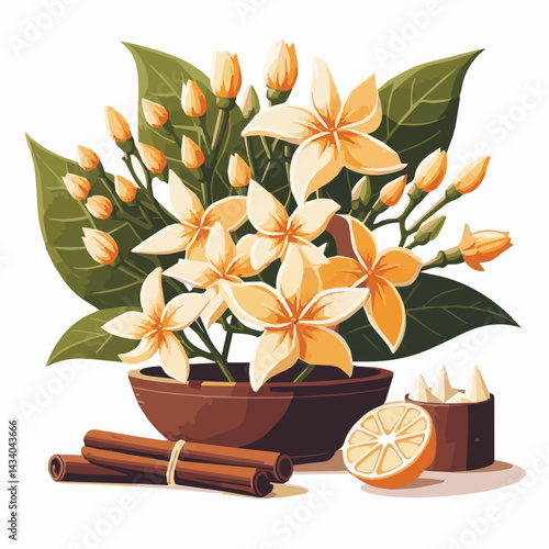 plant, blossom, flora, nature, bloom, aromatherapy, natural, flower, aroma, leaf, yellow, cananga, tropical, beauty, botanical, isolated, perfume, green, background, spa, organic, fragrance, essential
