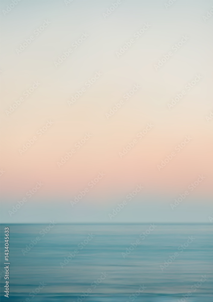 Obraz premium Abstract peaceful seascape. Panoramic view of the sunset sky and ocean